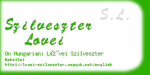 szilveszter lovei business card